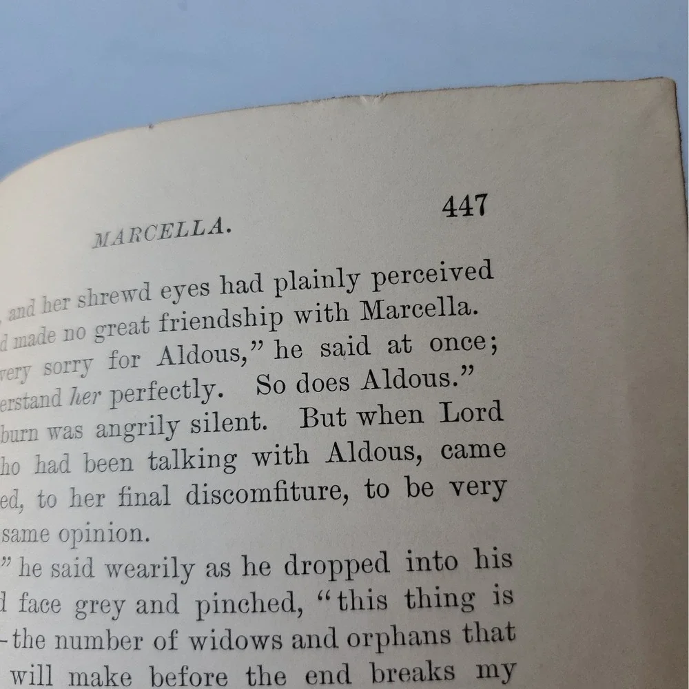 Mrs. Humphry Ward Marcella Vol II HC Macmillan NY 1894 English Rare Antique book
